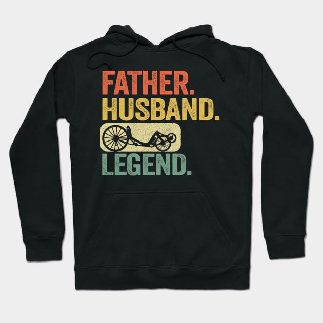 Father Husband Recumbent Legend Funny Recumbent Bike Hoodie by Kuehni